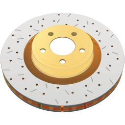 DBA Rear Crossdrilled & Slotted 4000 XS Series Rotor, '18-'21 STi & '24+ WRX TR/TS