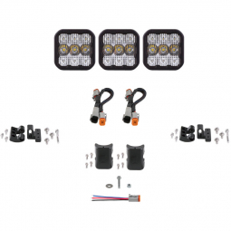 Diode Dynamics SS5 Sport Universal CrossLink 3-Pod Lightbar White Combo