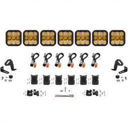 Diode Dynamics SS5 Sport Universal CrossLink 7-Pod Lightbar Yellow Combo