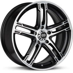 Enkei FD-05 Wheel - 16x7 / +38 / 5x100 - Black w/ Machined Lip
