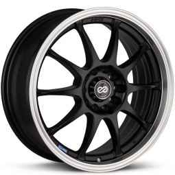 Enkei J10 Wheel - 16x7 / +38 / 5x100 & 5x114.3 - Black w/ Mach Lip