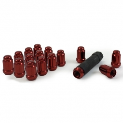 Gorilla Small Diameter Spline Style Lug Nuts (12x1.25mm, Set/16, Red)