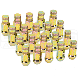 Gorilla Closed End Lug Nuts (Forged Steel, Yellow Zinc, 12x1.25mm, Set/20)