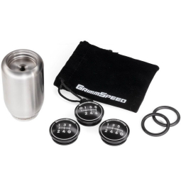 GrimmSpeed Swap-Top Weighted Shift Knob (Piston, Stainless Steel), '02-'26 WRX & STi