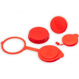 GrimmSpeed Engine Bay Reservoir Cap Set (Red), '22-'26 WRX & '22-'26 BRZ/GR86