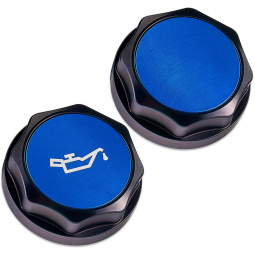 IAG Revolve Engine Oil Cap (Black w/ Blue Insert), '02-'26 WRX, '04-'21 STi & '13+ BRZ/86