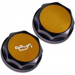 IAG Revolve Engine Oil Cap (Black w/ Gold Insert), '02-'26 WRX, '04-'21 STi & '13+ BRZ/86