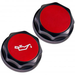 IAG Revolve Engine Oil Cap (Black w/ Red Insert), '02-'26 WRX, '04-'21 STi & '13+ BRZ/86