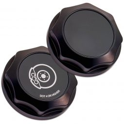 IAG Revolve Brake Fluid Cap (Black w/ Black Insert), '02-'26 WRX, '04-'21 STi & '13+ BRZ/86