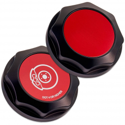 IAG Revolve Brake Fluid Cap (Black w/ Red Insert), '02-'26 WRX, '04-'21 STi & '13+ BRZ/86