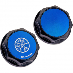 IAG Revolve Clutch Fluid Cap (Black w/ Blue Insert), '02-'14 WRX & '04-'14 STi