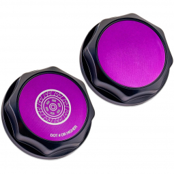IAG Revolve Clutch Fluid Cap (Black w/ Purple Insert), '02-'14 WRX & '04-'14 STi