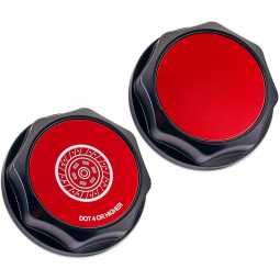 IAG Revolve Clutch Fluid Cap (Black w/ Red Insert), '02-'14 WRX & '04-'14 STi