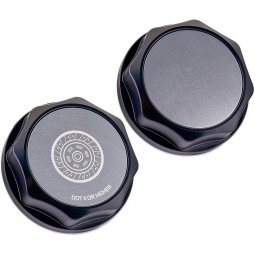 IAG Revolve Clutch Fluid Cap (Black w/ Silver Insert), '02-'14 WRX & '04-'14 STi
