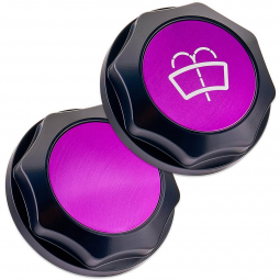 IAG Revolve Washer Fluid Reservoir Cap (Black w/ Purple Insert), '02-'21 WRX & '04-'21 STi