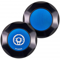 IAG Revolve Power Steering Cap (Black w/ Blue Inserts), '02-'07 WRX & '04-'07 STi