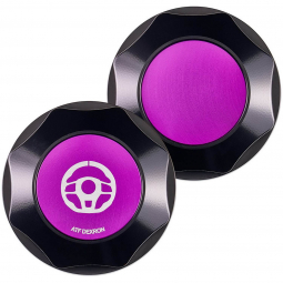 IAG Revolve Power Steering Cap (Black w/ Purple Insert), '02-'07 WRX & '04-'07 STi
