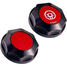 IAG Revolve Power Steering Cap (Black w/ Red Insert), '02-'07 WRX & '04-'07 STi