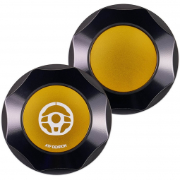 IAG Revolve Power Steering Cap (Black w/ Gold Insert), '08-'14 WRX & '08-'21 STi