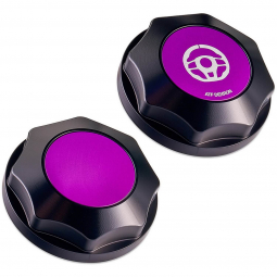 IAG Revolve Power Steering Cap (Black w/ Purple Insert), '08-'14 WRX & '08-'21 STi