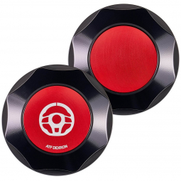 IAG Revolve Power Steering Cap (Black w/ Red Insert), '08-'14 WRX & '08-'21 STi