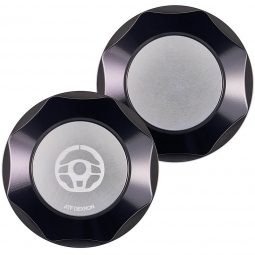 IAG Revolve Power Steering Cap (Black w/ Silver Insert), '08-'14 WRX & '08-'21 STi