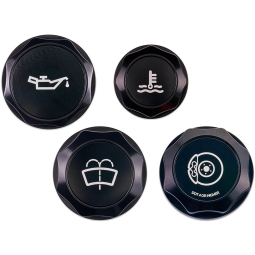 IAG Revolve Engine Bay Dress Up Cap Kit (Black w/ Black Inserts), '15-'21 WRX