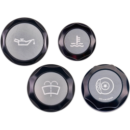 IAG Revolve Engine Bay Dress Up Cap Kit (Black w/ Silver Inserts), '15-'21 WRX