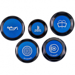 IAG Revolve Engine Bay Dress Up Cap Kit (Black w/ Blue Inserts), '13-'26 BRZ/FR-S/86