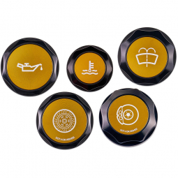 IAG Revolve Engine Bay Dress Up Cap Kit (Black w/ Gold Inserts), '13-'26 BRZ/FR-S/86