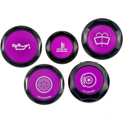 IAG Revolve Engine Bay Dress Up Cap Kit (Black w/ Purple Inserts), '13-'26 BRZ/FR-S/86