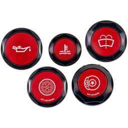 IAG Revolve Engine Bay Dress Up Cap Kit (Black w/ Red Inserts), '13-'26 BRZ/FR-S/86