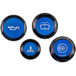 IAG Revolve Engine Bay Dress Up Cap Kit (Black w/ Blue Inserts), '22-'26 WRX