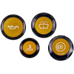 IAG Revolve Engine Bay Dress Up Cap Kit (Black w/ Gold Inserts), '22-'26 WRX