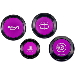 IAG Revolve Engine Bay Dress Up Cap Kit (Black w/ Purple Inserts), '22-'26 WRX
