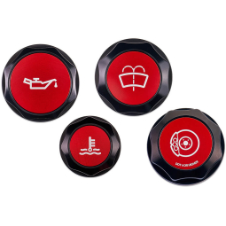 IAG Revolve Engine Bay Dress Up Cap Kit (Black w/ Red Inserts), '22-'26 WRX