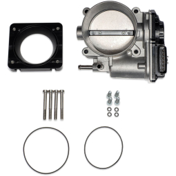 IAG 76mm Throttle Body w/Elect & Adapter (STi or Cosworth Manifold, Black), '04-'21 STi/'06-'07 WRX