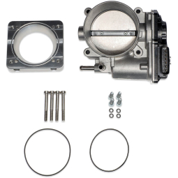 IAG 76mm Throttle Body w/Elect & Adapter (STi or Cosworth Manifold, Silver), '04-'21 STi/'06-'07 WRX