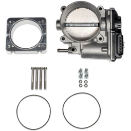 IAG 76mm Throttle Body w/ Elect & Adapter (Process West Manifold, Silver), '04-'21 STi & '06-'14 WRX