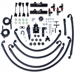 IAG PTFE Fuel System Kit w/ 1050cc Injectors, Lines, FPR & Black Rails, '08-'14 WRX & '08-'21 STi