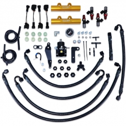 IAG PTFE Fuel System Kit w/ 1050cc Injectors, Lines, FPR & Gold Rails, '08-'14 WRX & '08-'21 STi