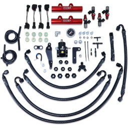 IAG PTFE Fuel System Kit w/ 1750cc Injectors, Lines, FPR & Red Rails, '08-'14 WRX & '08-'21 STi