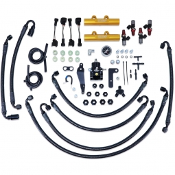 IAG PTFE Flex Fuel System w/ 1050cc Injectors, Lines, FPR & Gold Rails, '08-'14 WRX & '08-'21 STi