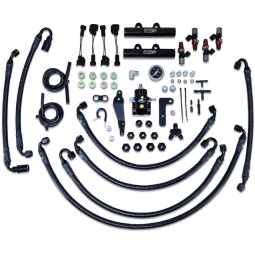 IAG PTFE Flex Fuel System w/ 1750cc Injectors, Lines, FPR & Black Rails, '08-'14 WRX & '08-'21 STi