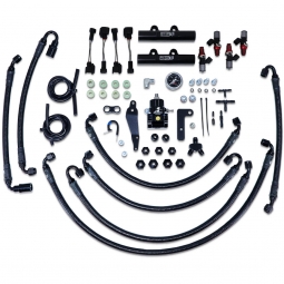 IAG PTFE Flex Fuel System w/ 2600cc Injectors, Lines, FPR & Black Rails, '08-'14 WRX & '08-'21 STi