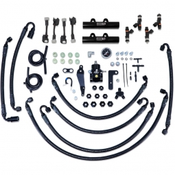 IAG PTFE Flex Fuel Kit w/ 1000cc Injectors, Aero. FPR, Fuel Rails (Black), '08-'14 WRX & '08-'21 STi