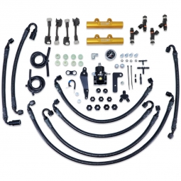 IAG PTFE Flex Fuel Kit w/ 1000cc Injectors, Aero. FPR, Fuel Rails (Gold), '08-'14 WRX & '08-'21 STi