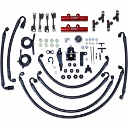 IAG PTFE Flex Fuel Kit w/ 1000cc Injectors, Aero. FPR, Fuel Rails (Red), '08-'14 WRX & '08-'21 STi