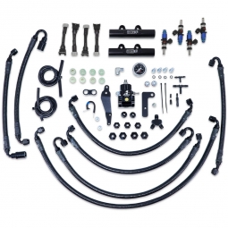 IAG PTFE Flex Fuel Kit w/ 1200cc Injectors, Aero. FPR, Fuel Rails (Black), '08-'14 WRX & '08-'21 STi