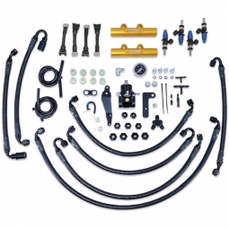 IAG PTFE Flex Fuel Kit w/ 1200cc Injectors, Aero. FPR, Fuel Rails (Gold), '08-'14 WRX & '08-'21 STi